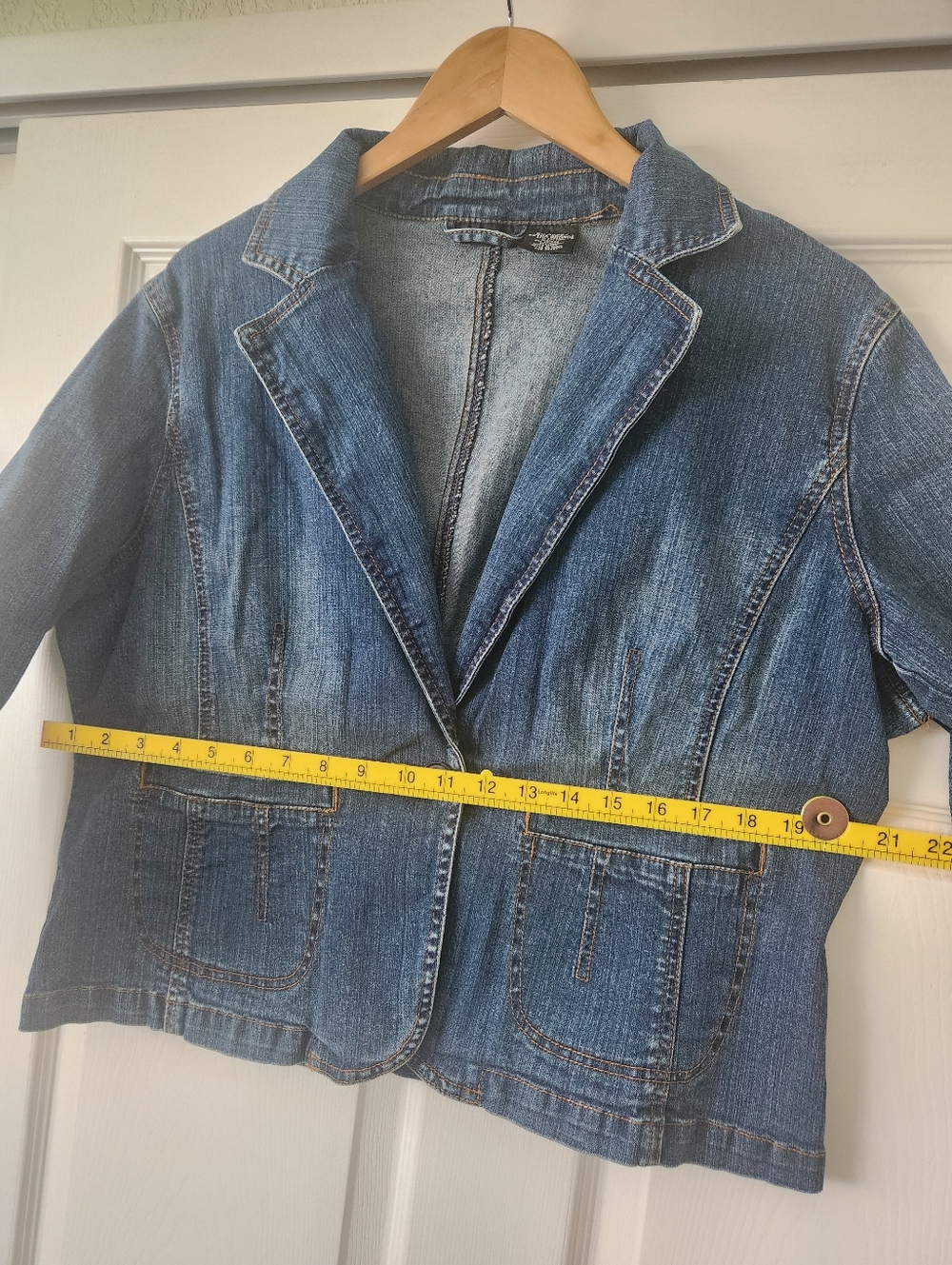 a.n.a Women's Blue Denim Blazer Jacket - Casual Tailored Style - XL - Picture 7 of 9